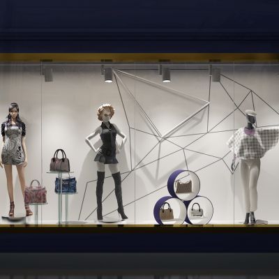 现代商场女装服装店橱窗