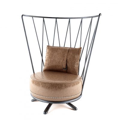 工业风单人铁艺沙发3D模型