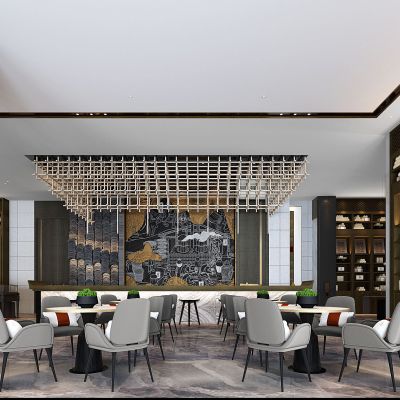 新中式酒店会所售楼处大堂吧