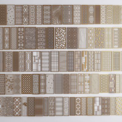 现代东南亚金属隔断屏风