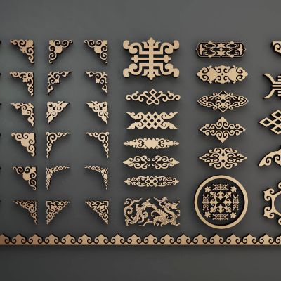 中式民族花纹雕花