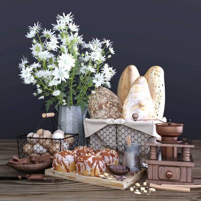 现代鸡蛋咖啡研磨机花卉3D模型