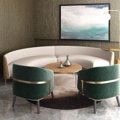 现代弧形沙发