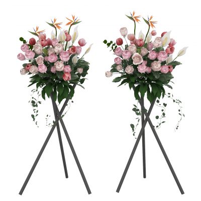 现代花架花卉花草花篮花艺组合