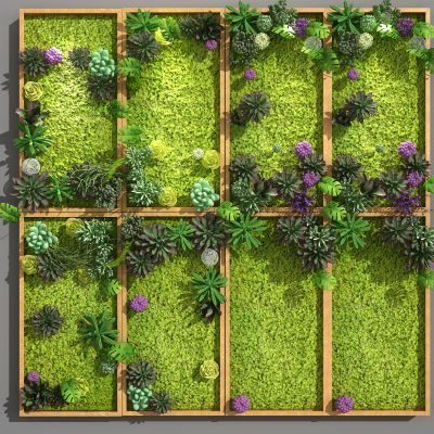 现代绿植背景墙