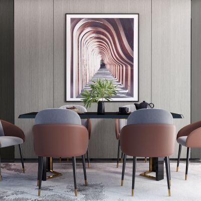 现代轻奢餐桌椅[