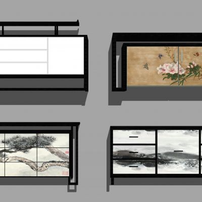 新中式装饰柜 边柜 电视柜