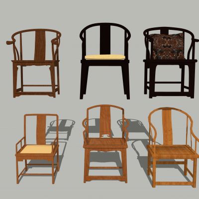 中式太师椅 单人椅