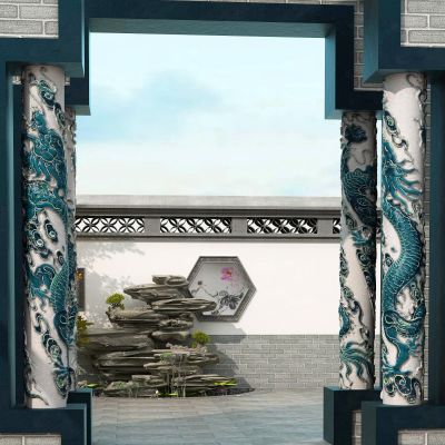 中式盘龙3D模型