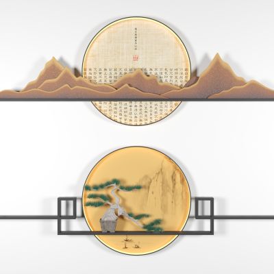 新中式禅意山脉墙饰挂件