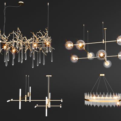 现代金属铁艺水晶吊灯