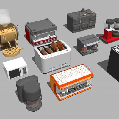 现代厨房电器 咖啡机 面包机 微波炉