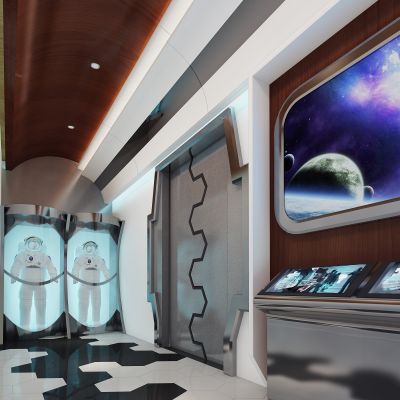 现代飞船太空舱展厅
