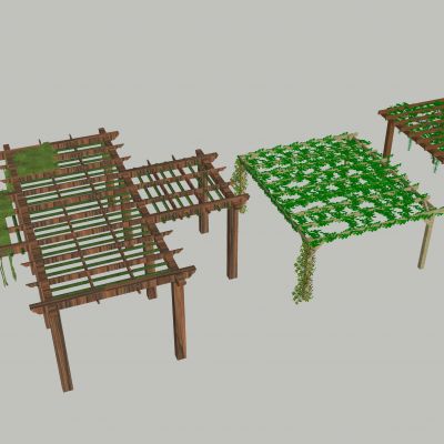 中式庭院 花架 廊架 连廊 凉亭