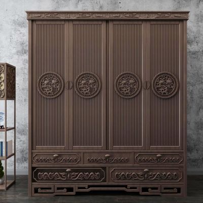 中式古典实木雕花柜子