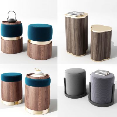 新中式凳子实木原木边几