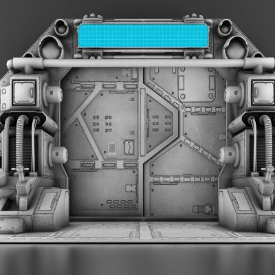 现代太空站宇宙飞船太空舱门