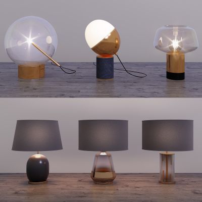 现代玻璃台灯组合