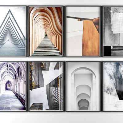 现代建筑抽象挂画