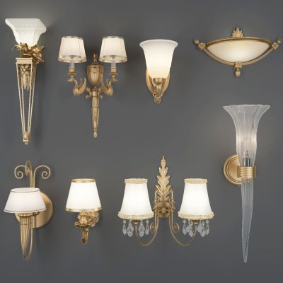 美式铁艺水晶壁灯