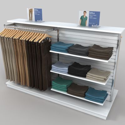 现代服装店 衣架 服装店中岛