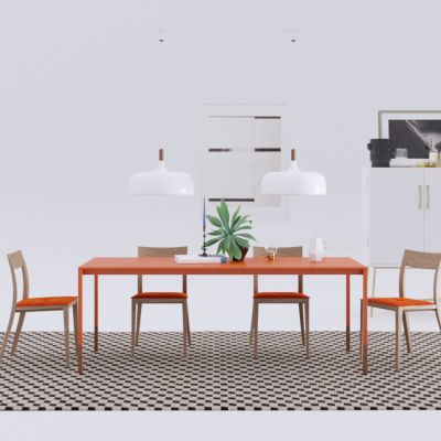现代餐桌椅子组合