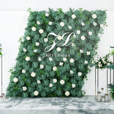 现代鲜花植物墙