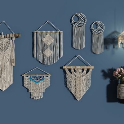 现代藤编编织挂饰挂毯