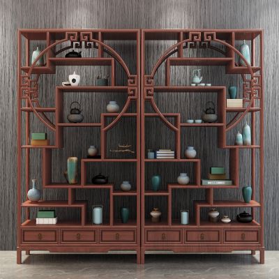 现代古典实木博古架