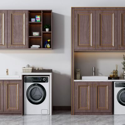 新中式阳台洗衣机伴侣洗手台