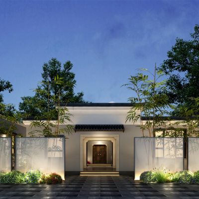 现代别墅会所景观庭院