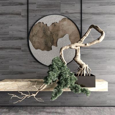 现代玄关摆台端景造型