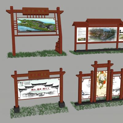 中式交通指示牌 风标 地图