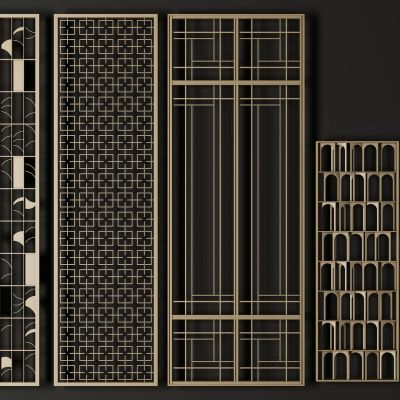 新中式金属隔断3D模型