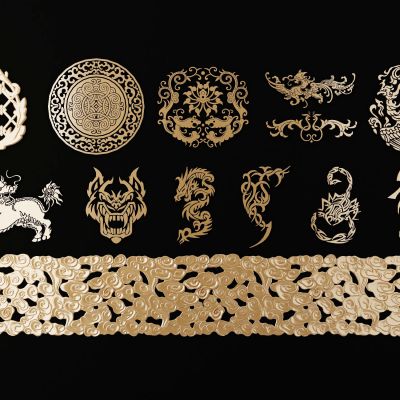 中式龙凤麒麟祥云