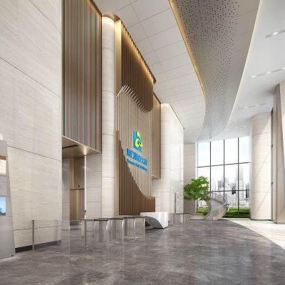现代办公楼写字楼大堂大厅