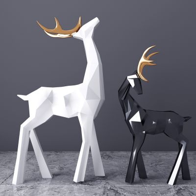 现代梅花鹿摆件