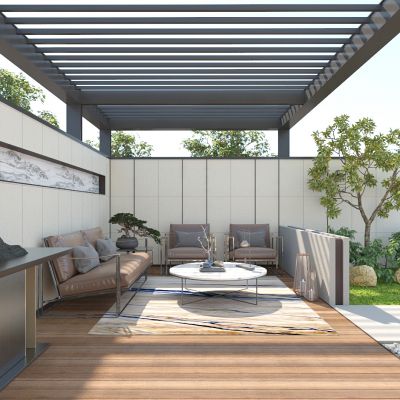 现代庭院阳台景观