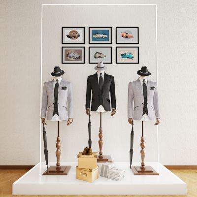 现代西服服装模特