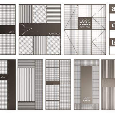工业风格LOFT屏风隔断花格铁丝网推拉门