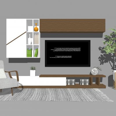 现代电视柜 背景墙