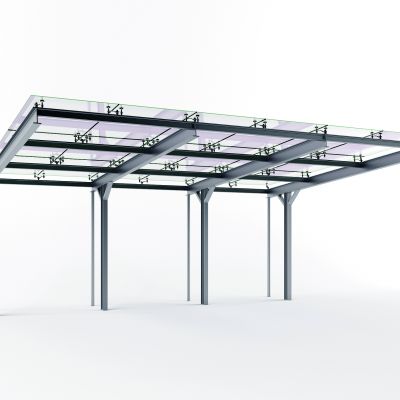 现代玻璃钢架遮阳棚