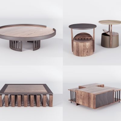 现代圆形方形茶几