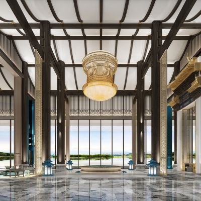 中式酒店会所大堂