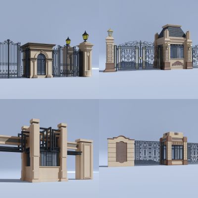 现代小区园区入口铁艺大门