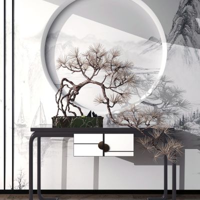 新中式端景台玄关柜