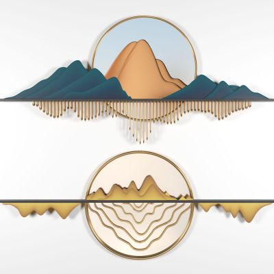 新中式金属山脉山脉挂件