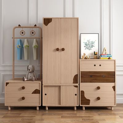 现代儿童衣柜边柜