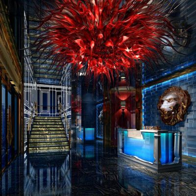 现代酒吧ktv接待前厅大厅