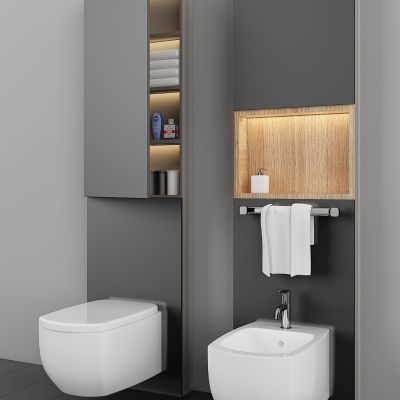 现代壁挂式马桶